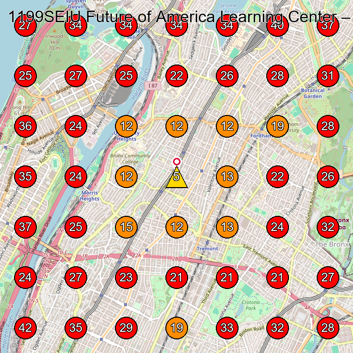 1199SEIU Future of America Learning Center GeoGrid visibility map for Day Care Center in Bronx
